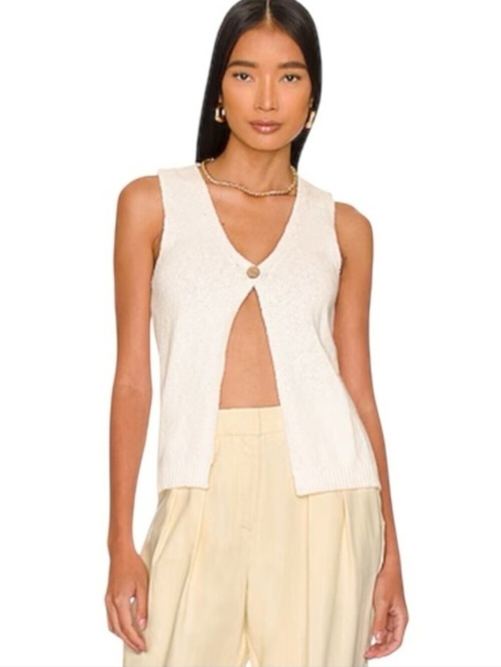 L'ACADEMIE OCHOLA VEST IN IVORY SMALL